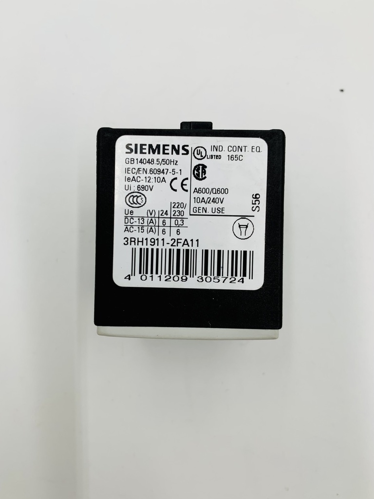 BLOQUE DE CONTACTO AUXILI. 1NC+1NO 230VAC 6A AC14/15 SIEMENS (3RH1911-2FA11)